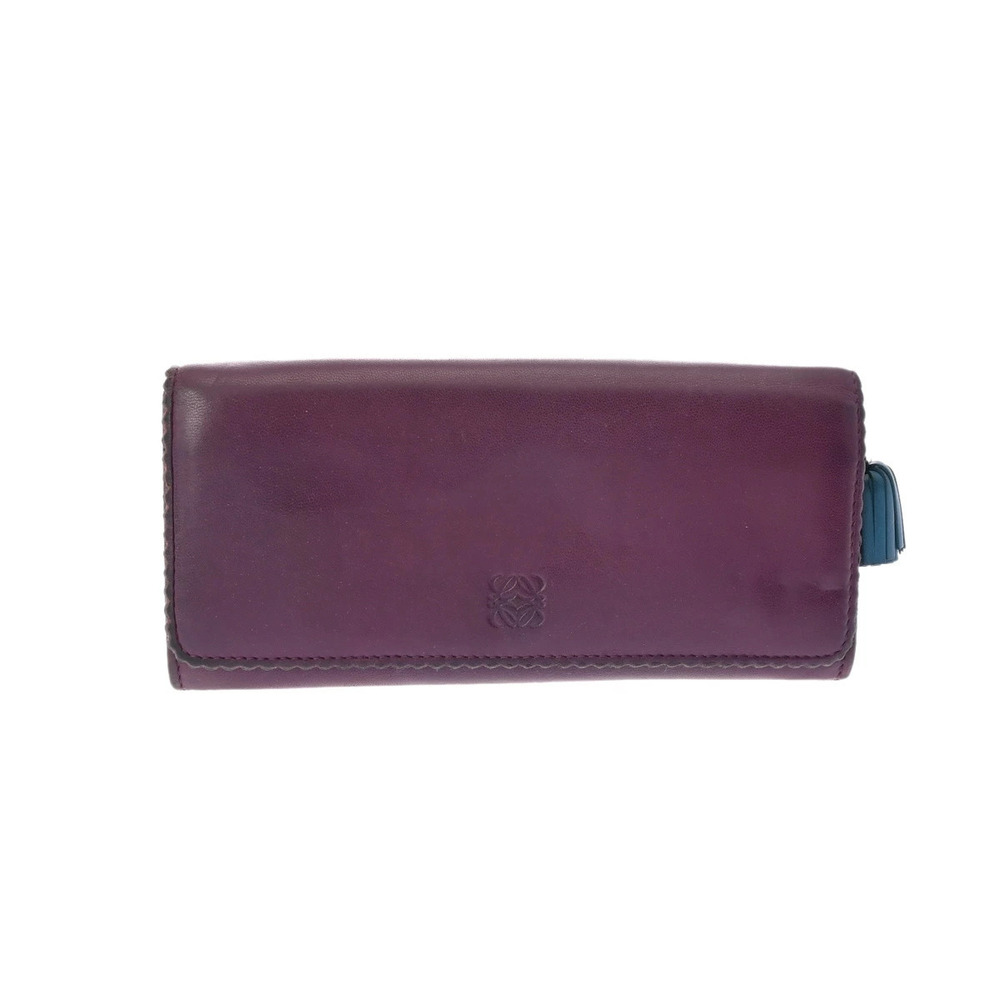LOEWE Purple Leather Long Wallet